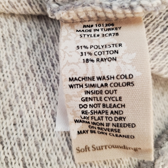 Soft Surroundings Women's Gray‎ Langley Cowl Neck Pullover Tunic Sweater - Picture 9 of 9